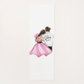 恋のバレンタインデーのカップルのハート ヨガマット (裏面)