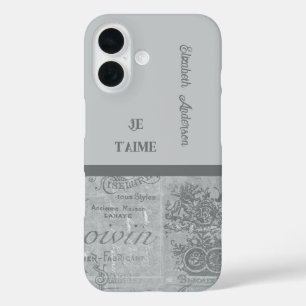 恋のパリフランスのシアヴィンテージ書 iPhone 16ケース