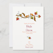 恋のリスたち:秋の結婚式招待 招待状 (正面)