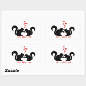 恋のリスたち 長方形シール (シート)