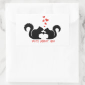 恋のリスたち 長方形シール (バッグ)