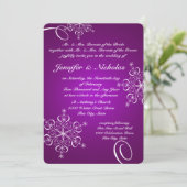 恋の冬の結婚紫の雪片 招待状 (スタンド正面)