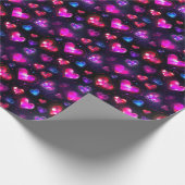 恋の動き:バレンタインデーのハート ラッピングペーパー (角)