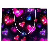 恋の動き:バレンタインデーのハート ラージペーパーバッグ (裏面)