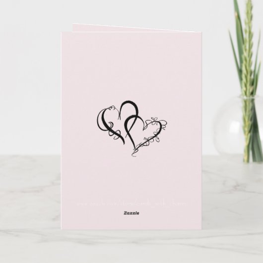 恋の勝利フォトメッセージハートバレンタイン カード (裏面)