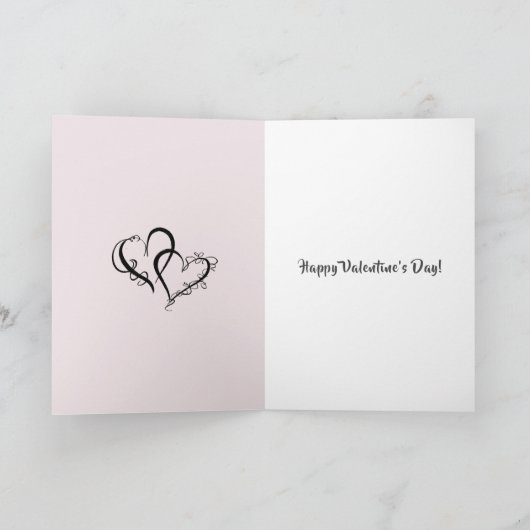 恋の勝利フォトメッセージハートバレンタイン カード (内部)