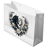 恋の国の黒馬と白馬 ラージペーパーバッグ (正面アングル)