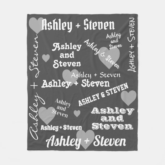 恋の夫婦パーソナライズされた フリースブランケット (正面)