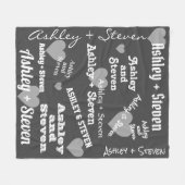 恋の夫婦パーソナライズされた フリースブランケット (正面(横))