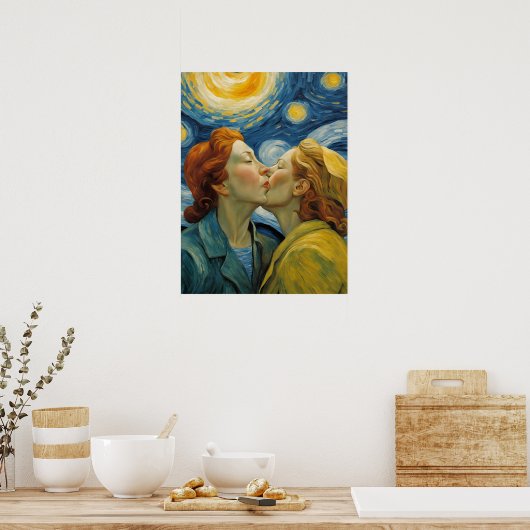 恋の女キスをする性の星 ポスター (キッチン)