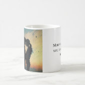 恋の女性のシルエットカスタマイズ コーヒーマグカップ (中央)