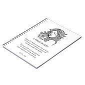 恋の女性引用文バラ手帳 ノートブック (左側)