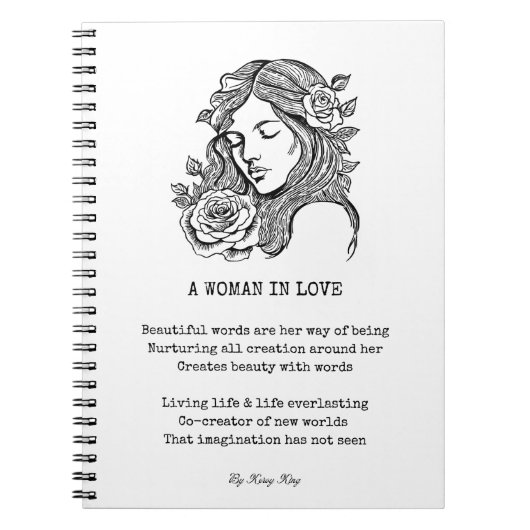 恋の女性引用文バラ手帳 ノートブック (正面)