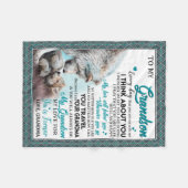 恋の孫|おばあちゃんから孫に宛てた手紙 フリースブランケット (正面(横))