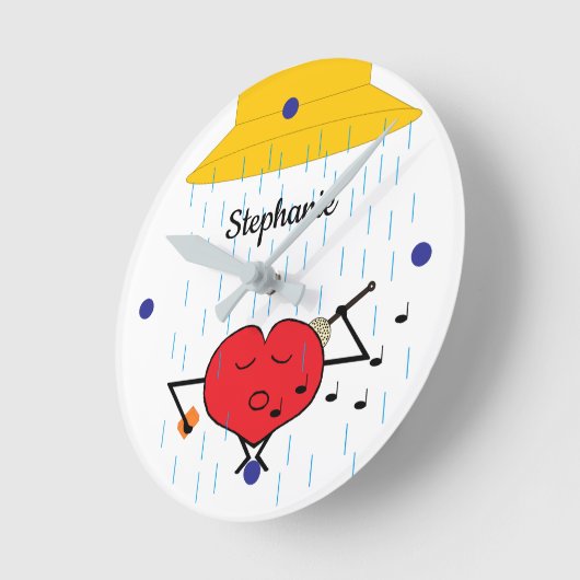 恋の対決 ラウンド壁時計 (傾斜)