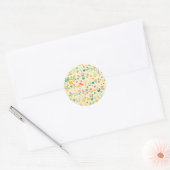 恋の庭 春の花とハート ラウンドシール (封筒)