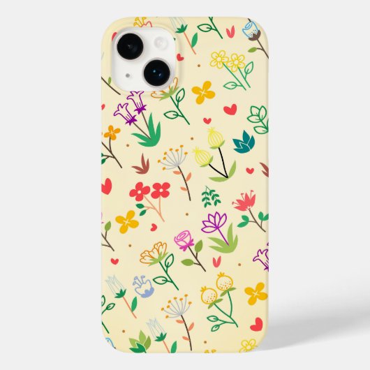 恋の庭 春の花とハート Case-Mate iPhoneケース (裏面)