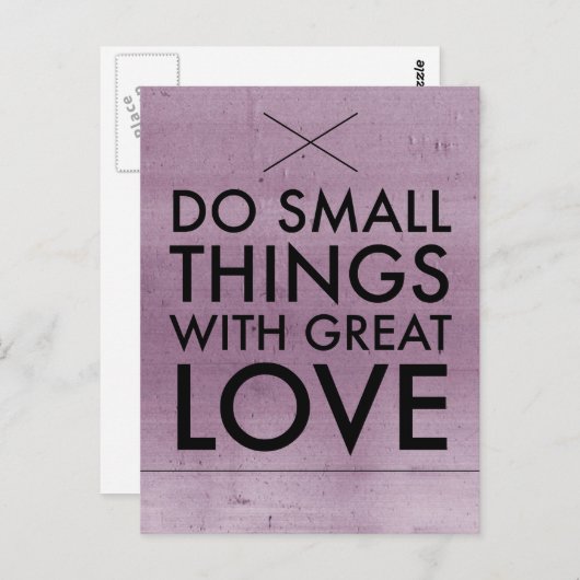 恋の引用文はがき素晴らしで小さなことをする ポストカード (正面/裏面)