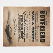 恋の引用文 |かわいいボーイフレンドへの贈り物 フリースブランケット (正面(横))