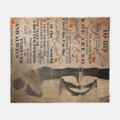 恋の引用文 |のおもしろい贈り物 フリースブランケット (正面(横))