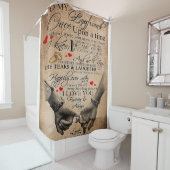 恋の引用文 |ラブリー引用文の贈り物 シャワーカーテン (インサイチュ)