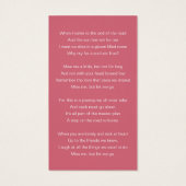 恋の思い出の写真追悼詩カード (裏面)