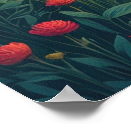 恋の成長ここにロマンチックなハートアート ポスター (角)