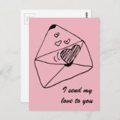恋の手紙 |ロマンチックなスタイル ポストカード (正面/裏面)