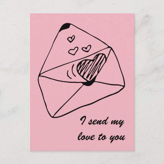 恋の手紙 |ロマンチックなスタイル ポストカード (正面)
