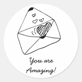 恋の手紙 |ロマンチックなスタイル ラウンドシール