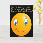 恋の日のグリーティングナースで癒す カード (黄色い花)