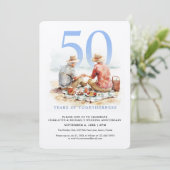 恋の日の水彩結婚夫婦 招待状 (スタンド正面)