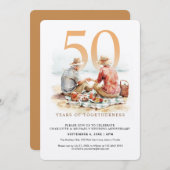 恋の日の水彩結婚夫婦 招待状 (正面/裏面)