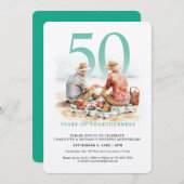 恋の日の水彩結婚夫婦 招待状 (正面/裏面)