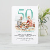 恋の日の水彩結婚夫婦 招待状 (スタンド正面)