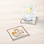 恋の最初のスプライツレトロブライダルシャワーの好意 スクエアペーパーコースター (インサイチュ)