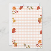 恋の服に落ちる女の子赤ちゃんシャワー 招待状 (裏面)