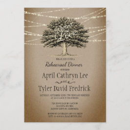 恋の木に根素朴を張るリハーサルディナー 招待状