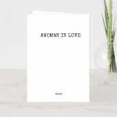 恋の歌の白黒女 箔グリーティングカード (裏面)