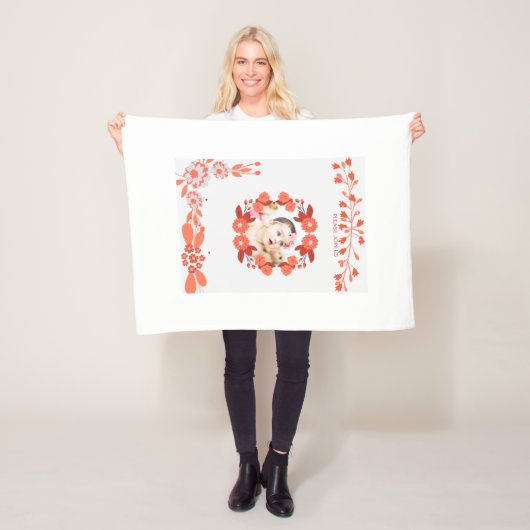 恋の母の名を見せるショアリング_ [Mom-to-be's Name] フリースブランケット (インサイチュ)