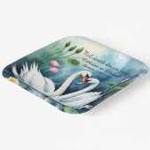 恋の水の色の白蓮結婚湖 ペーパープレート (傾斜あり)