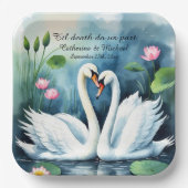 恋の水の色の白蓮結婚湖 ペーパープレート (正面)