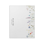 恋の水パーソナライズされた色の野花 ノートパッド (回転)