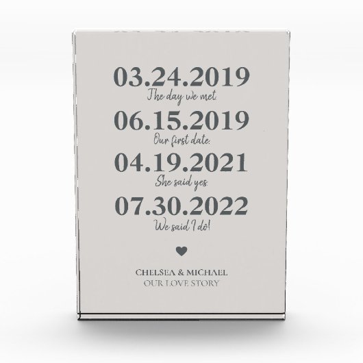 『恋の物語の日付』 フォトブロック (正面)