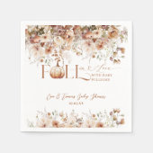 恋の秋ワイルドフラワー素朴赤ちゃんシャワー スタンダードカクテルナプキン (正面)