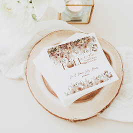 恋の秋ワイルドフラワー素朴赤ちゃんシャワー スタンダードカクテルナプキン