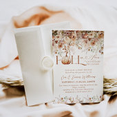 恋の秋ワイルドフラワー素朴赤ちゃんシャワー 招待状