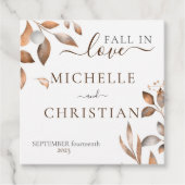 恋の紅葉の茶色の秋結婚 フェイバータグ (正面)