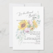 恋の花ひまわり牡丹ブライダルシャワーInv 招待状 (正面)