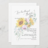 恋の花ひまわり牡丹ブライダルシャワーInv 招待状 (正面/裏面)